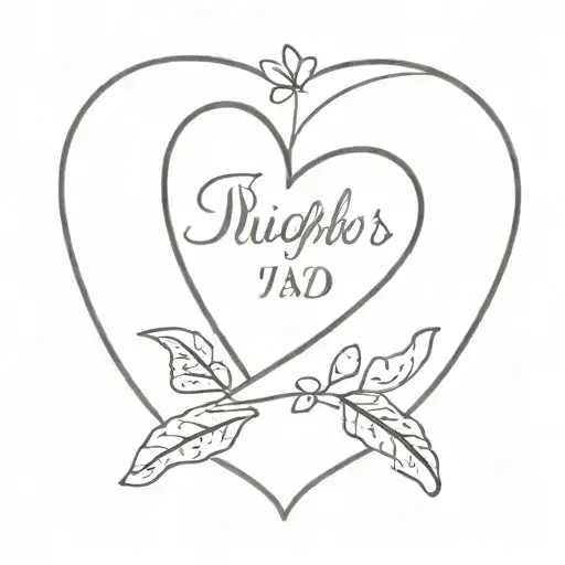 Heart With Daughters Name And Birthday Date