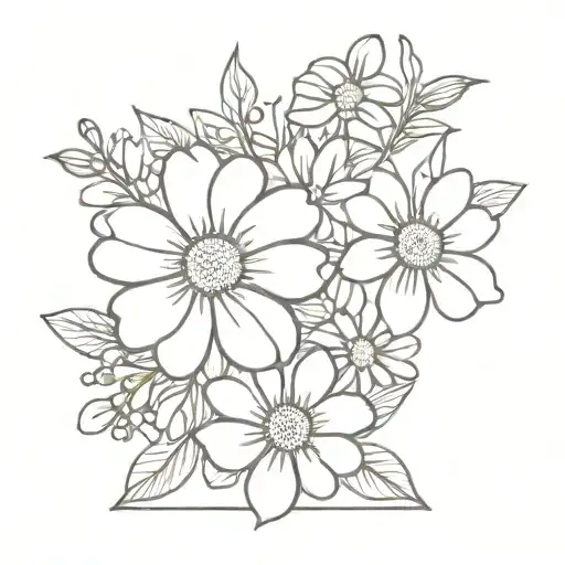 Violet Flowe And Daisy Bouquet