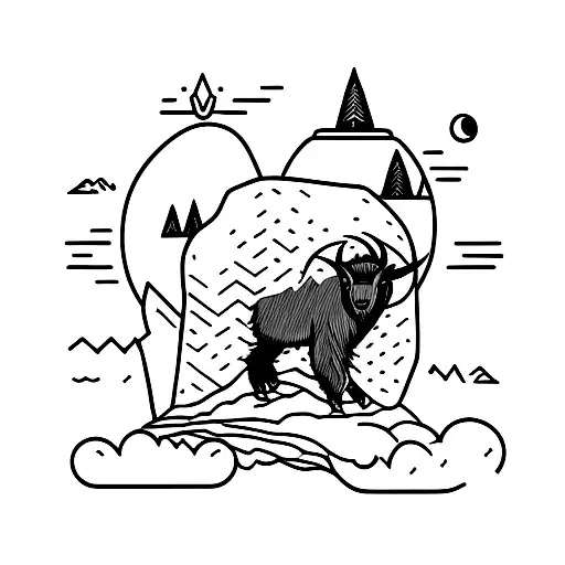 Mountain Goat With Backpack