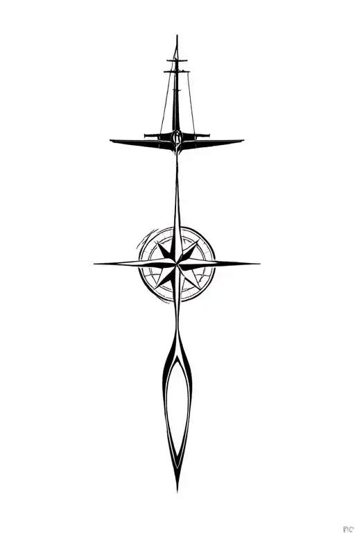 Map Portugal Boat Sailing Plane Flying In The Sky And Compass