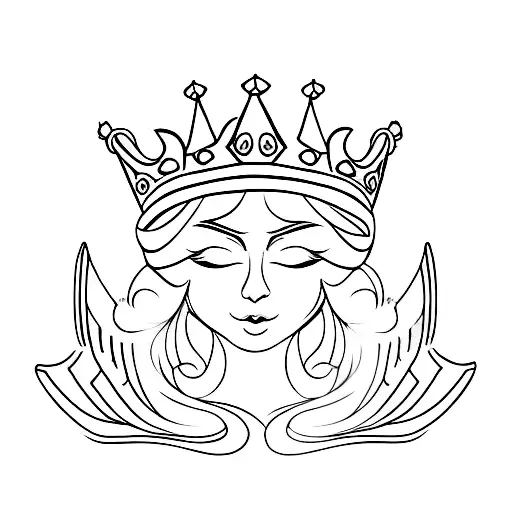 Angel Wings With Crown