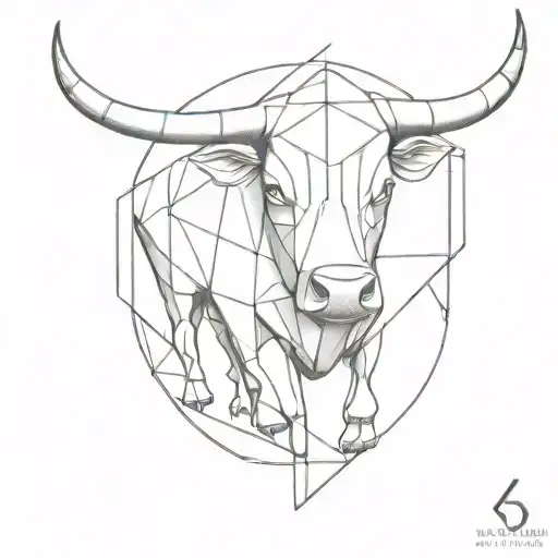 5 As Number With A Subtle One Bull Horn Minimalistic And Geometric Elements Infused