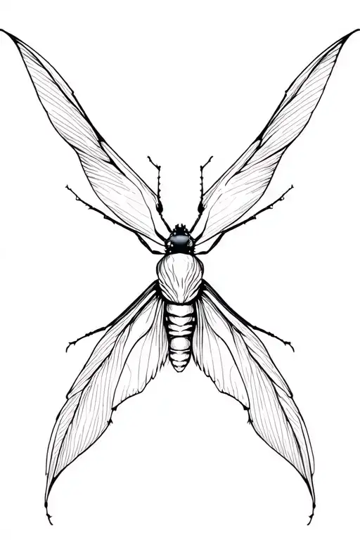 Moth With Wings Spread Wide Open