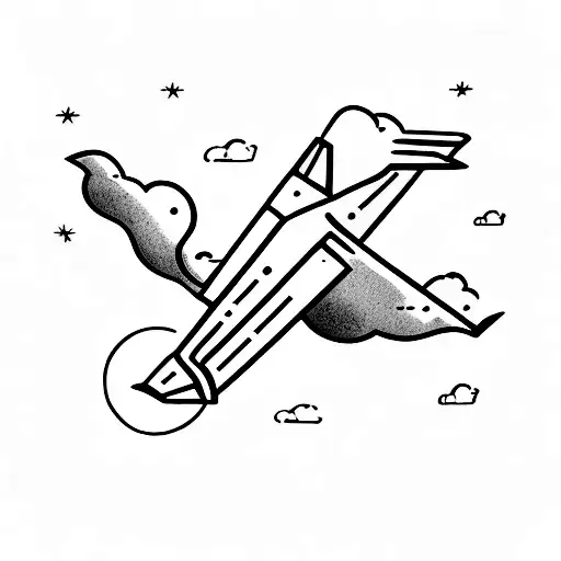 A Paper Airplane Soaring Through The Clouds