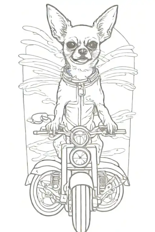 Chihuahua Riding Motorcycles