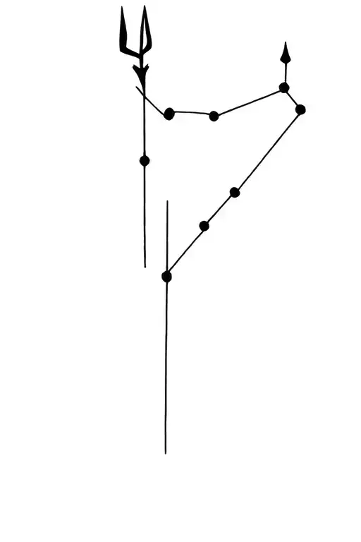 Virgo Constellation And Poseidon's Trident