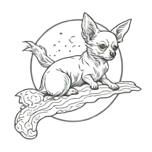 Chihuahua Sitting On The Moon