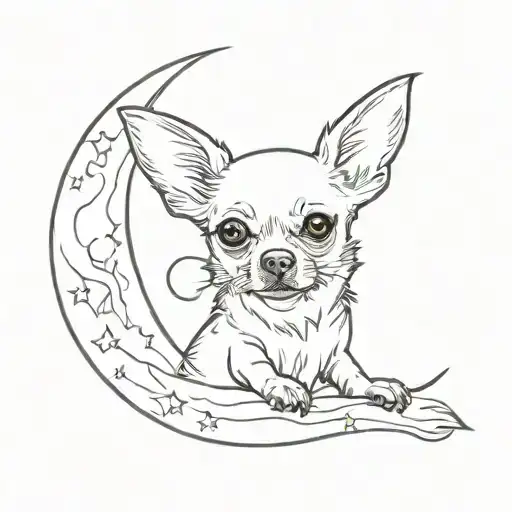 Chihuahua Sitting On The Moon