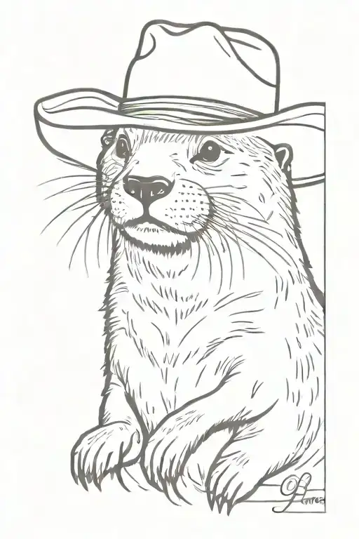 Otter With A Cowboy Hat