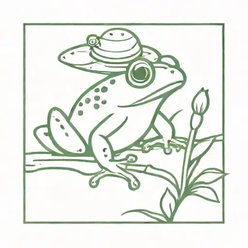 Cute Frog Sitting On On A Mushrrom