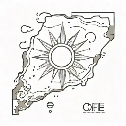 A Minimalist Coffee Stain In The Shape Of The Phillipines Sun