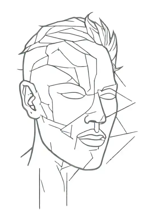 Crumbled Mask And Positive Aggressive Male Eye Looking