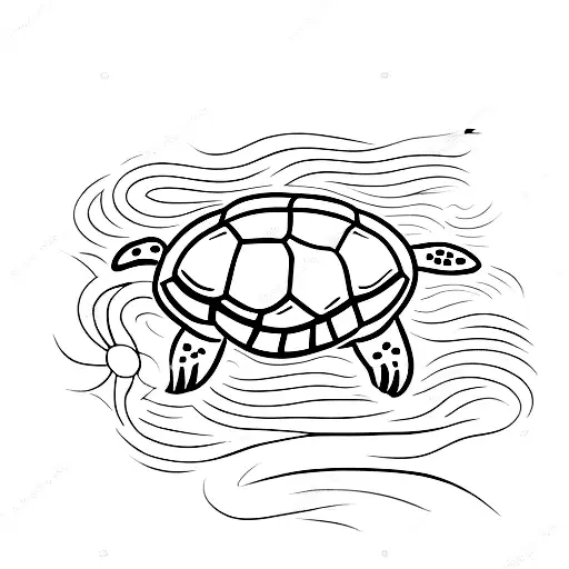 Sea Turtle On Flower Vase