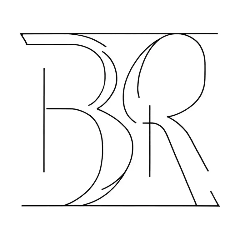 Initials B C R O Modern Lineart