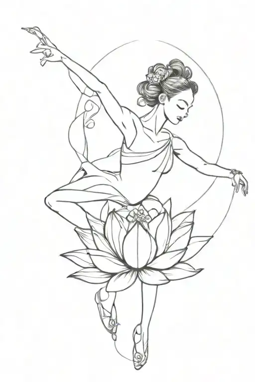 Dancer Girl And Lotus Flower