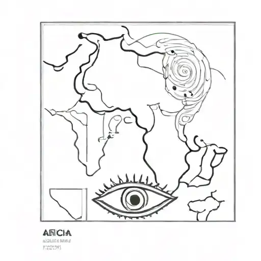 Outline Shape Of Africa Filled With Evil Eye Inside