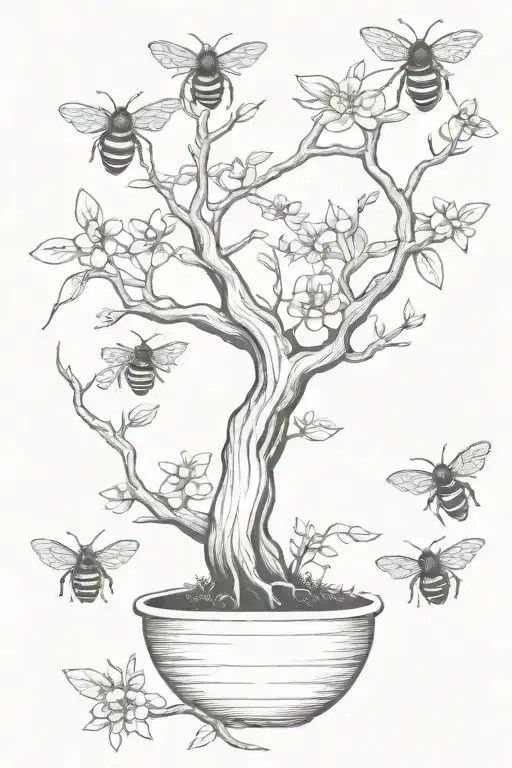 Bees Nest In A Bonsai Tree