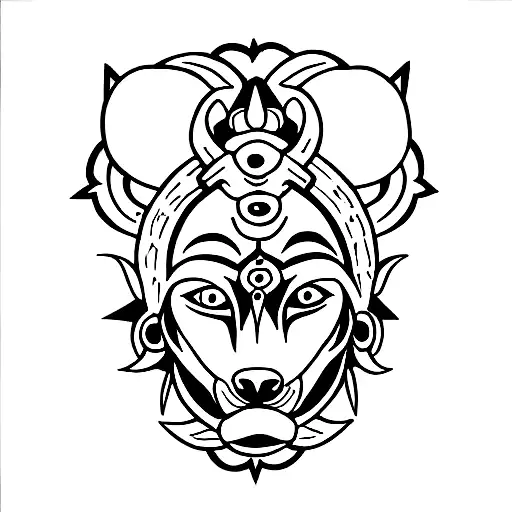 Hanuman And Wolf Fusion