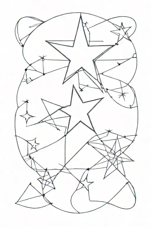 H And Star Shape Outline