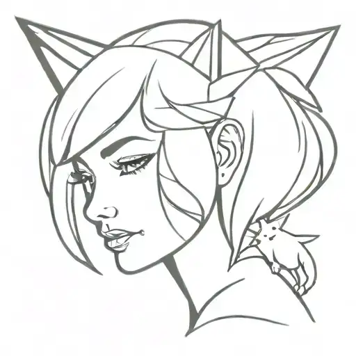 Girl With Bob With Fox Ears