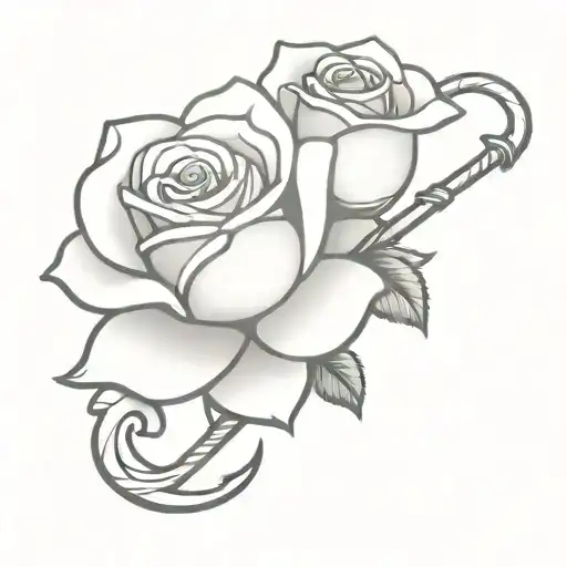 Anchor And Yellow Rose Wrapped