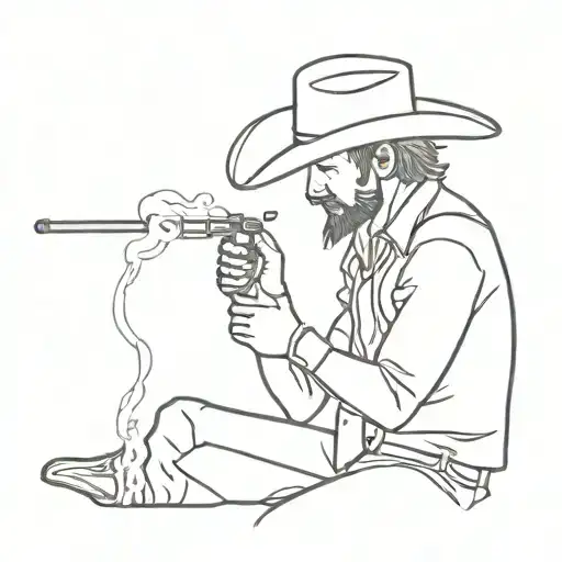 Western Cowboy Smoking