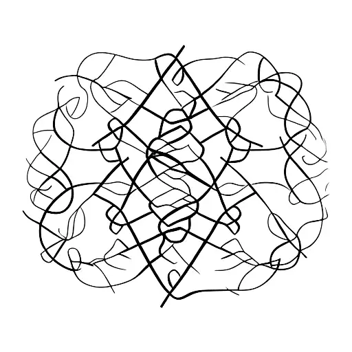 A Minimal Tattoo Featuring A Dna Helix And Neuron Shape