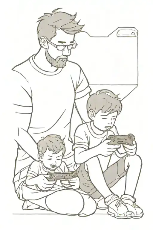 Father And Son Playing Videogames
