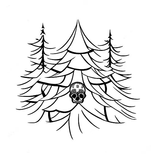 Pine Tree With A Skull