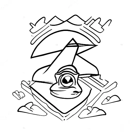 A Paper Plane With A Little Frog Head Drawn On It