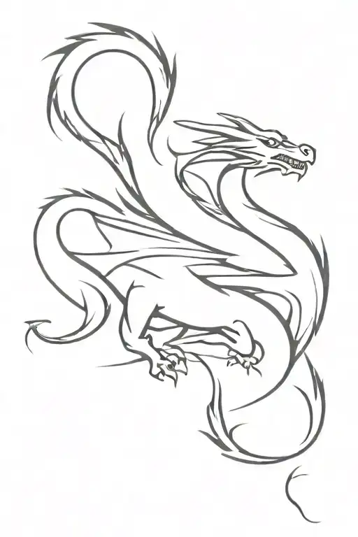 Dragon Painted With A Brush