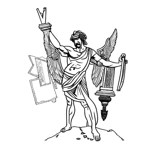 A Broken Greek Statue With Graffiti On It