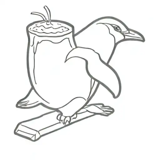 Penguin Eating A Toast