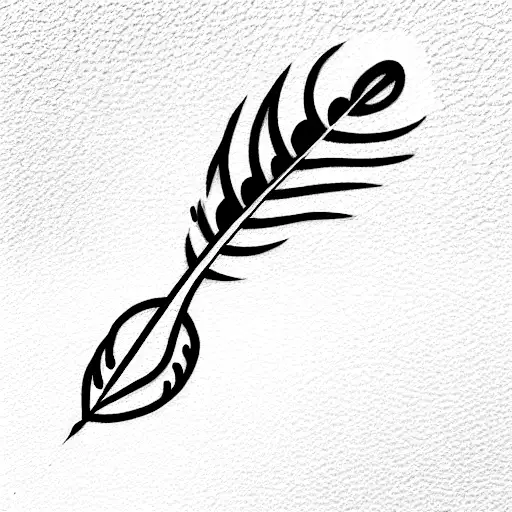 Thin Line With A Plane On One End And A Feather At The Other End