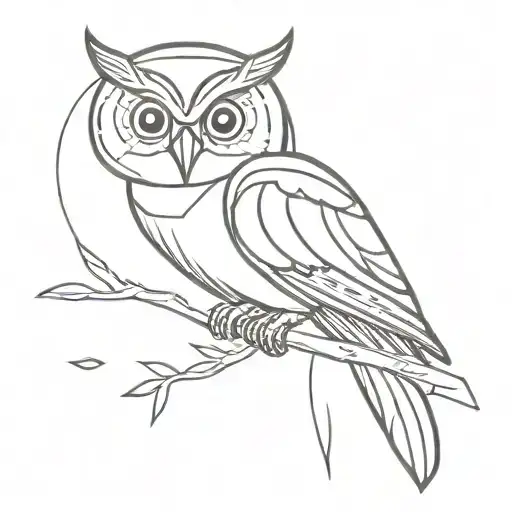 Minimalist Owl Perched