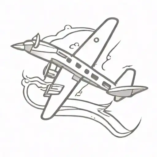 Burning Airplane With A Banner That Says The Ground Is The Limit