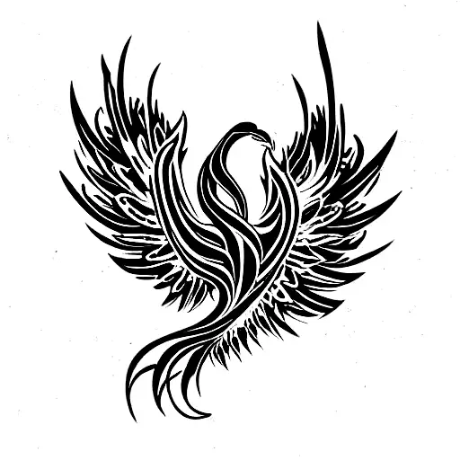 Abstract Phoenix Rising From Ashes