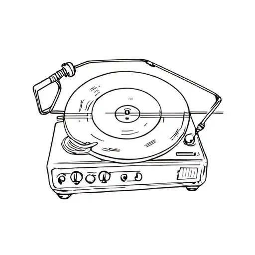Music Themed Tattoo Vintage Vinyl Player
