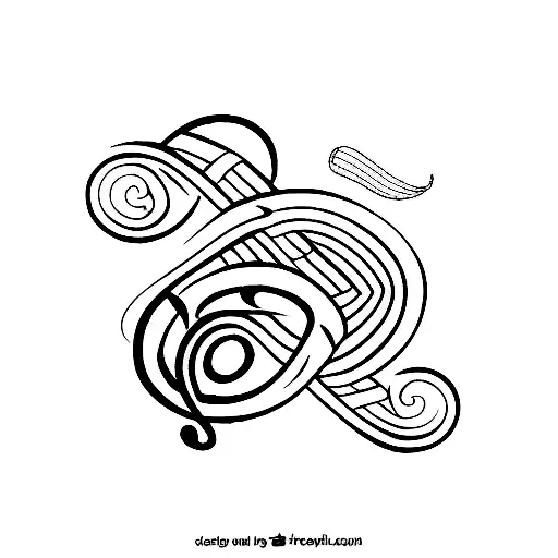 A Minimalist Tattoo Of A Snake Wrapped Around A Treble Clef Symbol