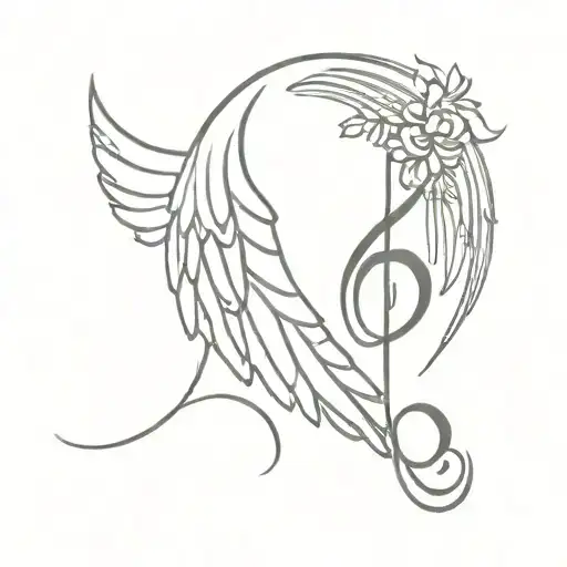 Music Note Angel Wings