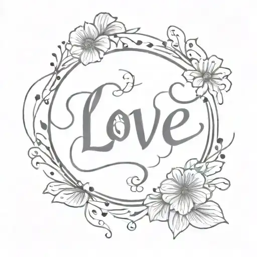 Dalia Hand Written Word 'Love' Written