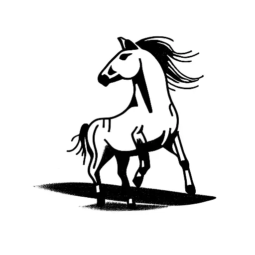 Running Horse During A Sunset