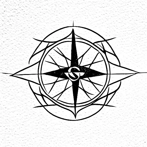 Wind Rose With The Initials Of My Family In The Cardinal Points