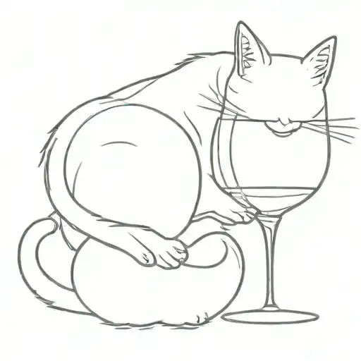 Cat With A Glass Of Wine
