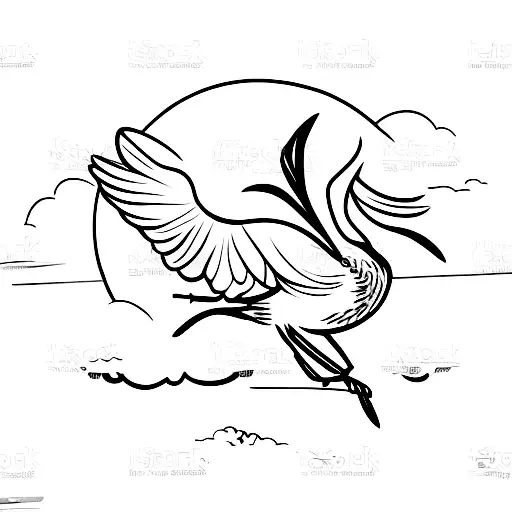 Sparrow In Flight With Fine Line Details