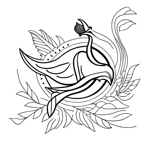 A Minimalist Representation Of A Bird Silhouette