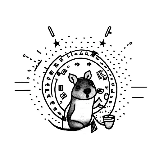 Capivara Sitting On A Beach Chair Holding An American Cup