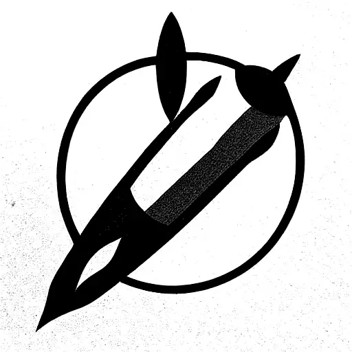 Planet With Ring And A Rocket