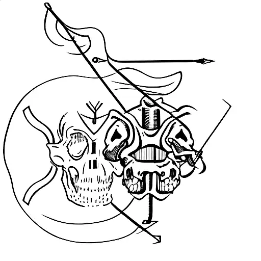 An Archer Shooting An Arrow Through A Skull