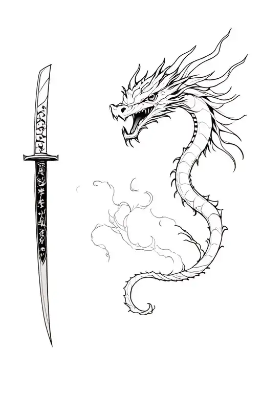 Katana With Dragon